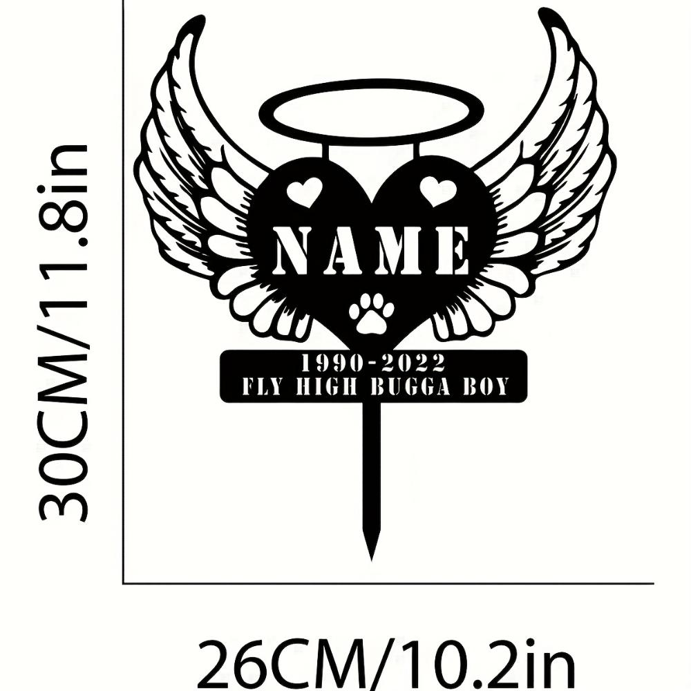 Personalized Angel Wings Heart Memorial Stake Vintage Metal Garden Sign Home Decor
Personalized Angel Wings Heart Memorial Stake Vintage Metal Garden Sign Home Decor