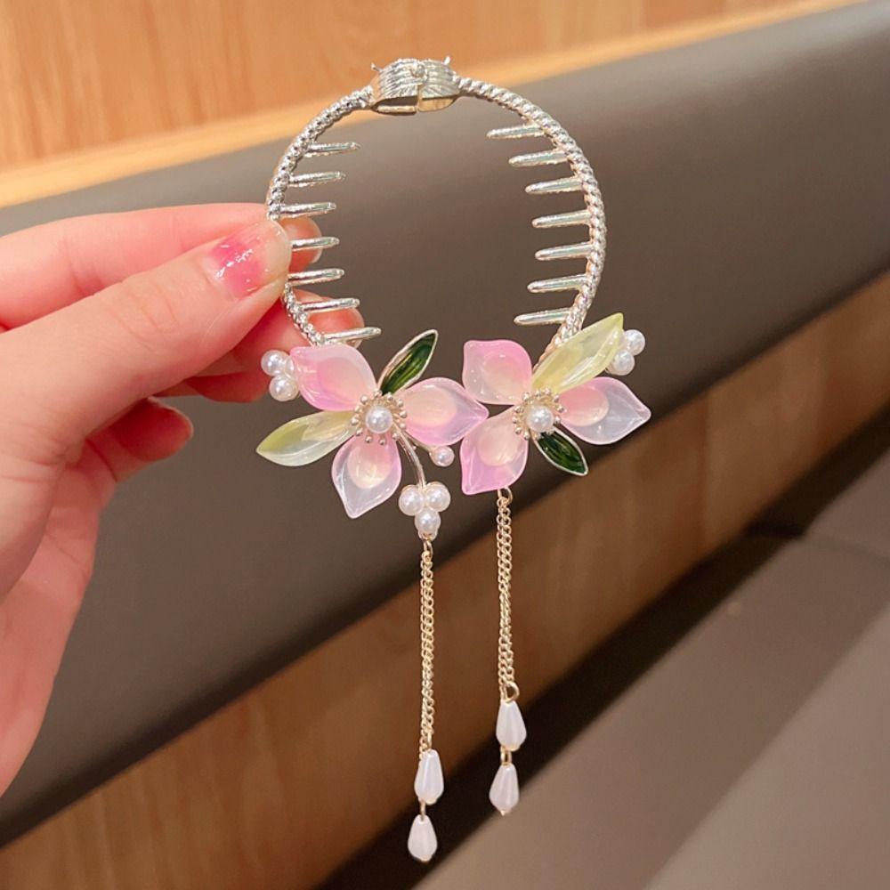 Головний убір Hanfu з китицею у формі перлинної квітки Елегантна вечірка з пряжкою у формі кінського хвоста B
Головний убір Hanfu з китицею у формі перлинної квітки Елегантна вечірка з пряжкою у формі кінського хвоста B