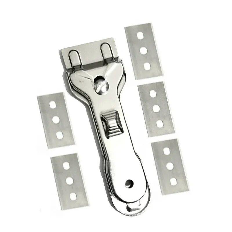 1 комплект Скребок-очиститель с 5 шт. запасных лезвий Прочный удалитель для стекла и керамической варочной панели Инструмент для чистки духовки и плиты с лезвием 1set серебряный
1 комплект Скребок-очиститель с 5 шт. запасных лезвий Прочный удалитель для стекла и керамической варочной панели Инструмент для чистки духовки и плиты с лезвием 1set серебряный