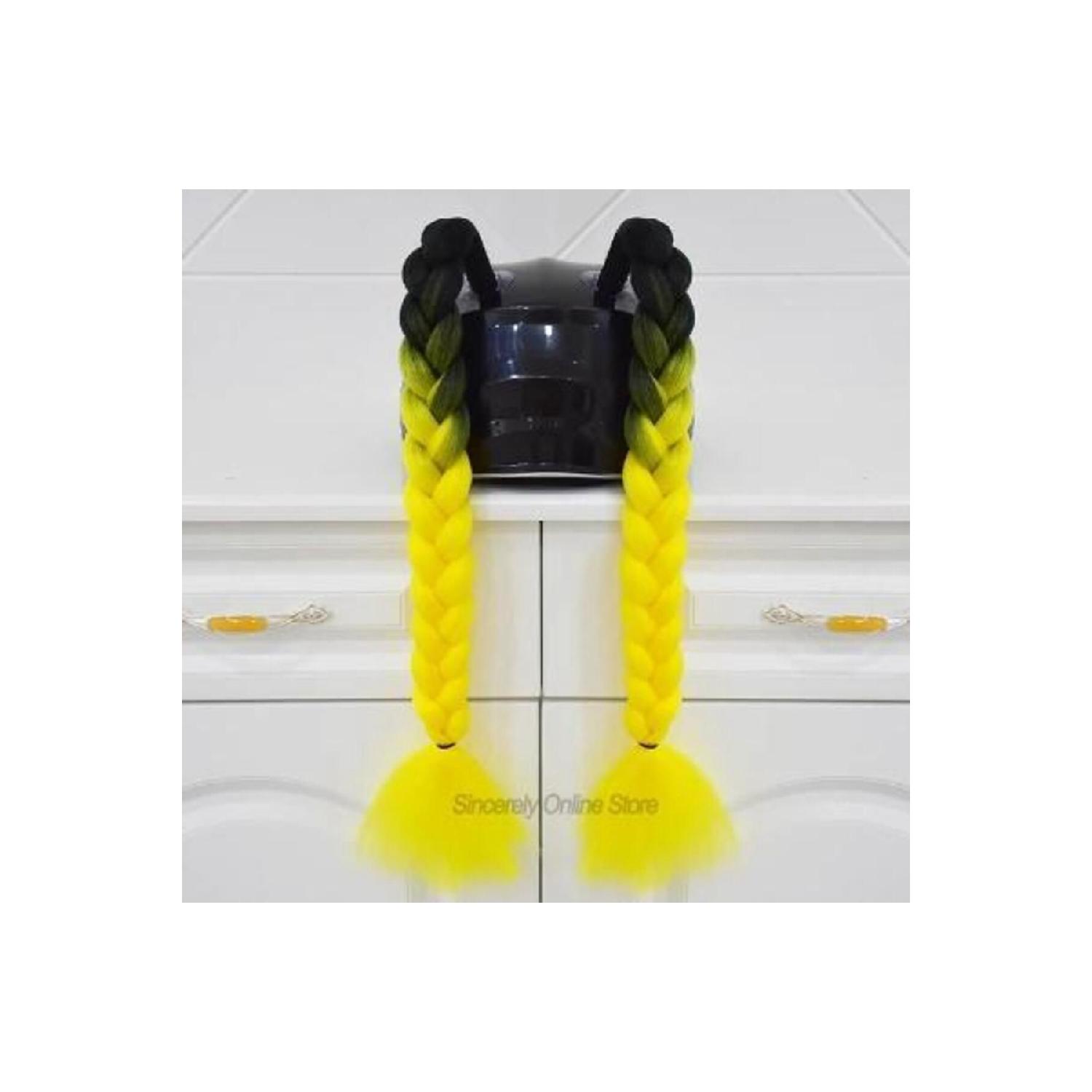 Tex Helmet Ornament 5 Motocycle Bike and Ski Helmet Ornament Thick Braid Ponytail Hair Yellow White жовтий
Tex Helmet Ornament 5 Motocycle Bike and Ski Helmet Ornament Thick Braid Ponytail Hair Yellow White жовтий