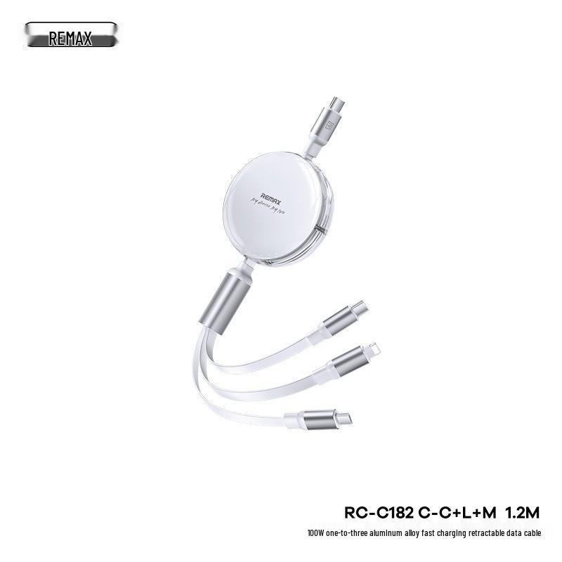 Remax RuiLiang 100W Aluminum Alloy Three-in-One Fast Charging Retractable USB Cable
Remax RuiLiang 100W Aluminum Alloy Three-in-One Fast Charging Retractable USB Cable