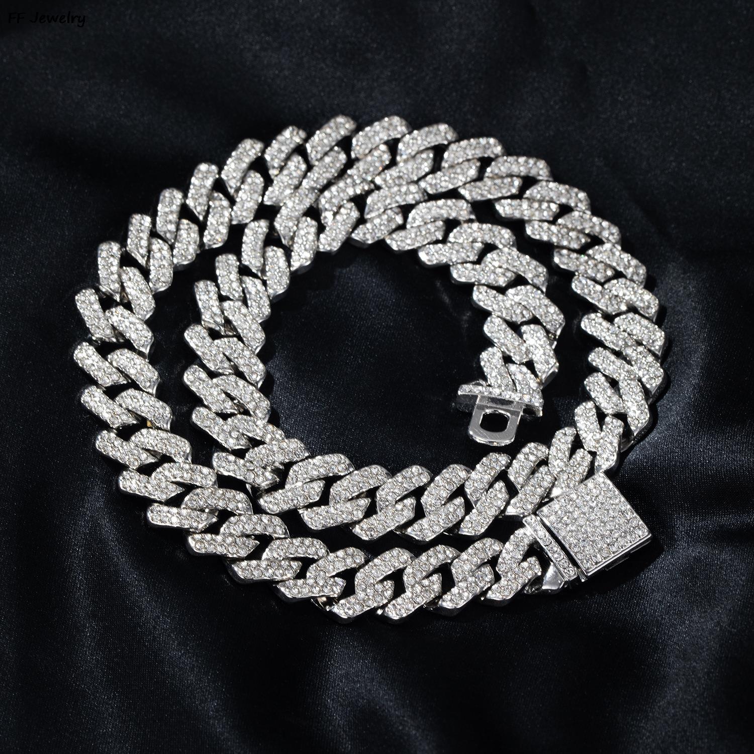 15 мм кубинская цепь хип-хоп мужское ожерелье Iced Out парижская цепь 2 ряда страз Майами ромбовидная кубинская мужская женская цепь 40cm
15 мм кубинская цепь хип-хоп мужское ожерелье Iced Out парижская цепь 2 ряда страз Майами ромбовидная кубинская мужская женская цепь 40cm