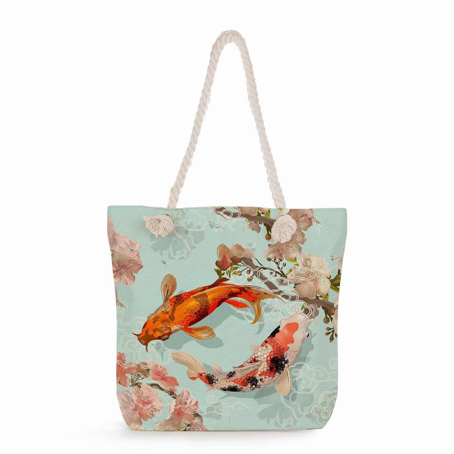Marine life print thick rope single-shoulder beach bag 7264 KTB
Marine life print thick rope single-shoulder beach bag 7264 KTB