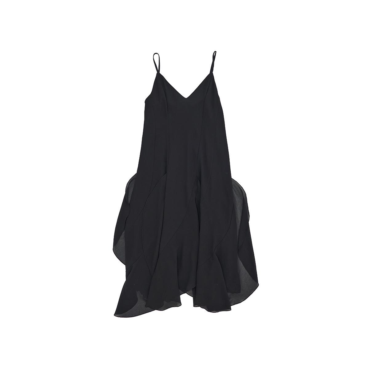 Spring Casual V-neck Solid Ruffle Strap Long Dress Medium чорний
Spring Casual V-neck Solid Ruffle Strap Long Dress Medium чорний
