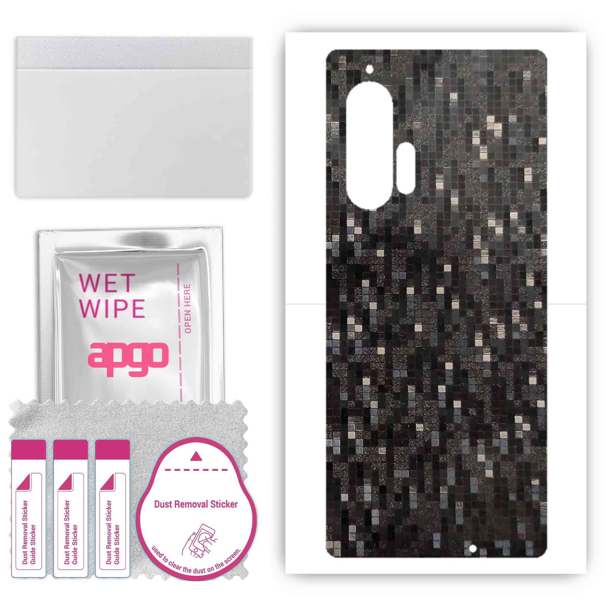 apgo Protective Skin Sticker for the back compatible with Motorola Edge Plus, Wrap Film, Foil, Vinyl - Pattern Carbon Black Pixel
apgo Protective Skin Sticker for the back compatible with Motorola Edge Plus, Wrap Film, Foil, Vinyl - Pattern Carbon Black Pixel