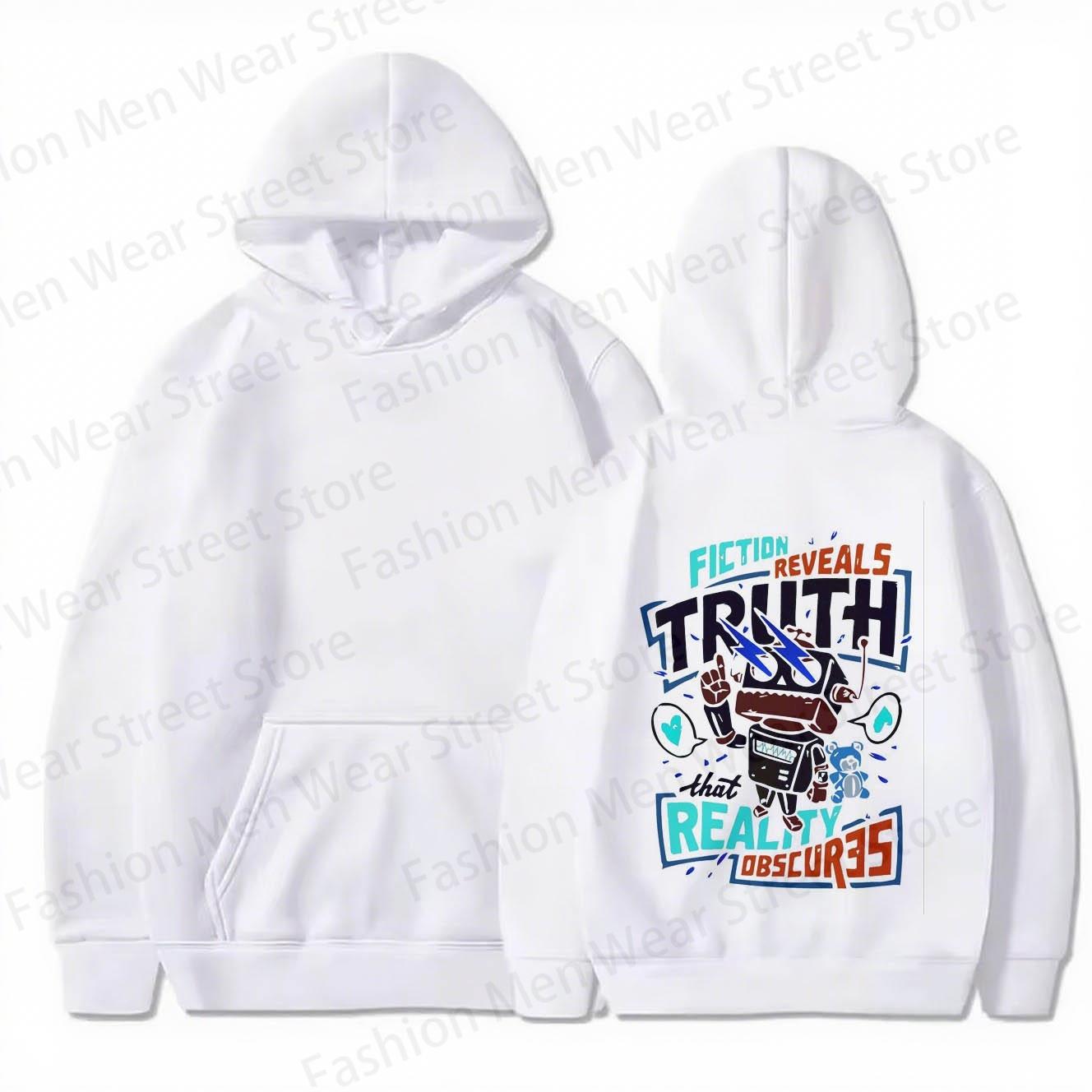 Men s Cotton Hoodie For Autumn And Winter With Fiction Reveals Truth That Reality Obscures Slogan And Robot Graphic 3XL
Men s Cotton Hoodie For Autumn And Winter With Fiction Reveals Truth That Reality Obscures Slogan And Robot Graphic 3XL