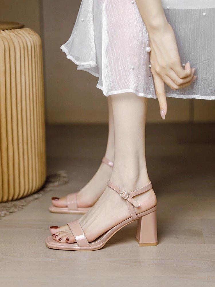 Naked pink high heels women s thick heels simple and gentle fairy style skirt with open toes square head sandals women s summer 35
Naked pink high heels women s thick heels simple and gentle fairy style skirt with open toes square head sandals women s summer 35