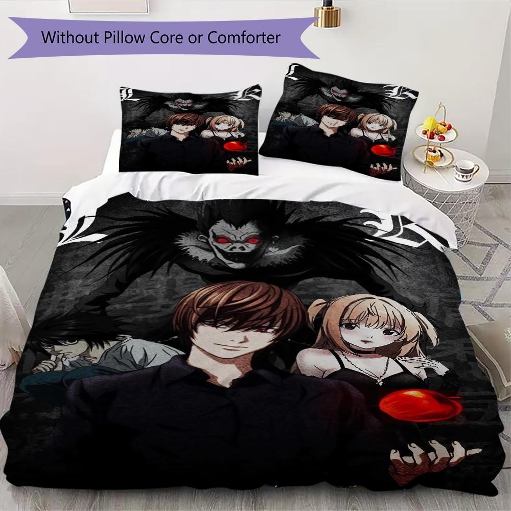 Death Note Pattern Bedding uilt Set uilt Cover Pillowcase Home Decoration Birthday Gift (1 * duvet cover + 2 * pillowcase without core) 135x200cm
Death Note Pattern Bedding uilt Set uilt Cover Pillowcase Home Decoration Birthday Gift (1 * duvet cover + 2 * pillowcase without core) 135x200cm