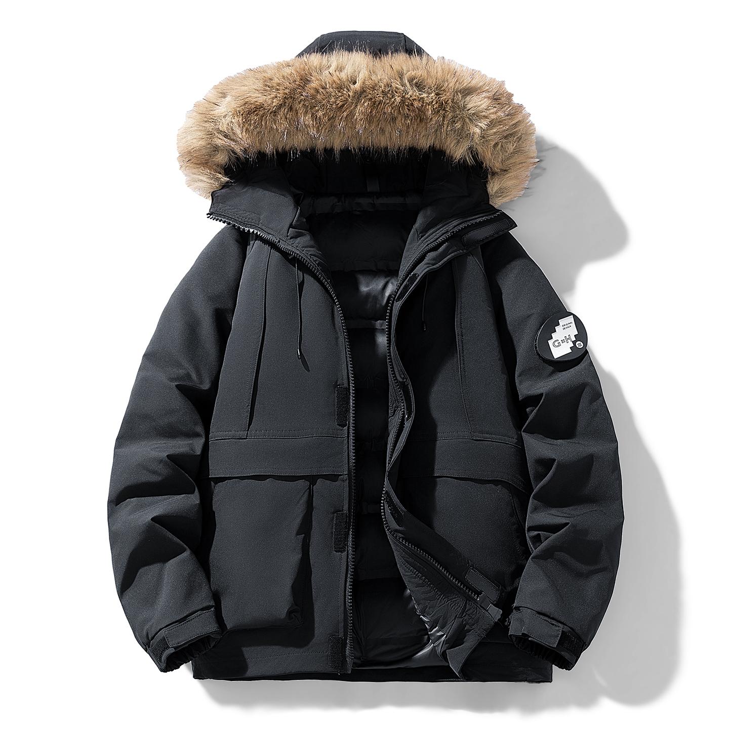 Detachable Large Fur Collar Workwear Cotton Jacket for Men, Winter Thick Parker Cotton Jacket for Men, Men s Coat S чорний
Detachable Large Fur Collar Workwear Cotton Jacket for Men, Winter Thick Parker Cotton Jacket for Men, Men s Coat S чорний