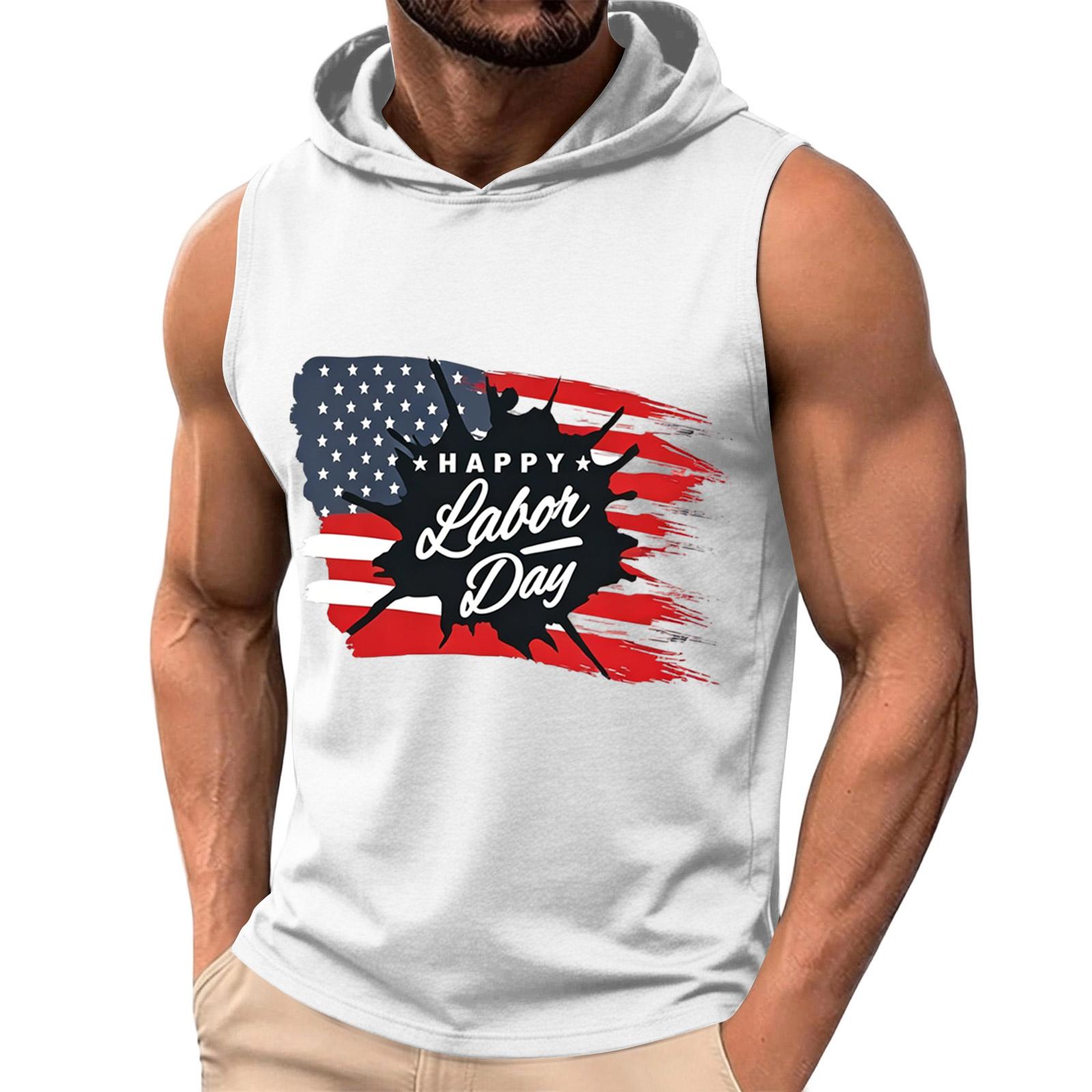 Men Sleeveless Hoodie Casual Lightweight Pullover Hooded Tank Top with Labor Day Graphic Print for Summer Outdoor Activities XL білий
Men Sleeveless Hoodie Casual Lightweight Pullover Hooded Tank Top with Labor Day Graphic Print for Summer Outdoor Activities XL білий
