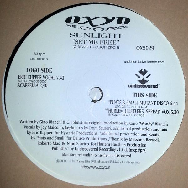 12inch Record SUNLIGHT - Set Me Free OX5029 Oxyd Records 2000 Italy Dance & Electronica Used
12inch Record SUNLIGHT - Set Me Free OX5029 Oxyd Records 2000 Italy Dance & Electronica Used