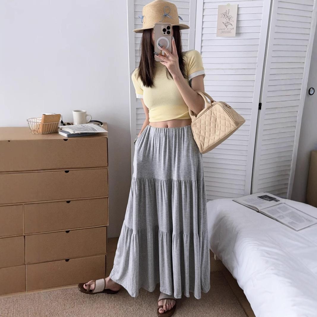Летняя женская юбка с высокой талией, многоярусная, из мягкого модала, длинная, стройнящая, летящая, повседневная, модная, универсальная onesize светло-серый
Летняя женская юбка с высокой талией, многоярусная, из мягкого модала, длинная, стройнящая, летящая, повседневная, модная, универсальная onesize светло-серый