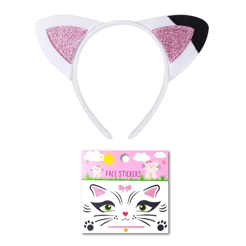 Cute Cats Ear Hair Accessory With Breathable Cloth Headband and Sticker Set For Cosplay Halloween Event And Daily Wear
Cute Cats Ear Hair Accessory With Breathable Cloth Headband and Sticker Set For Cosplay Halloween Event And Daily Wear
