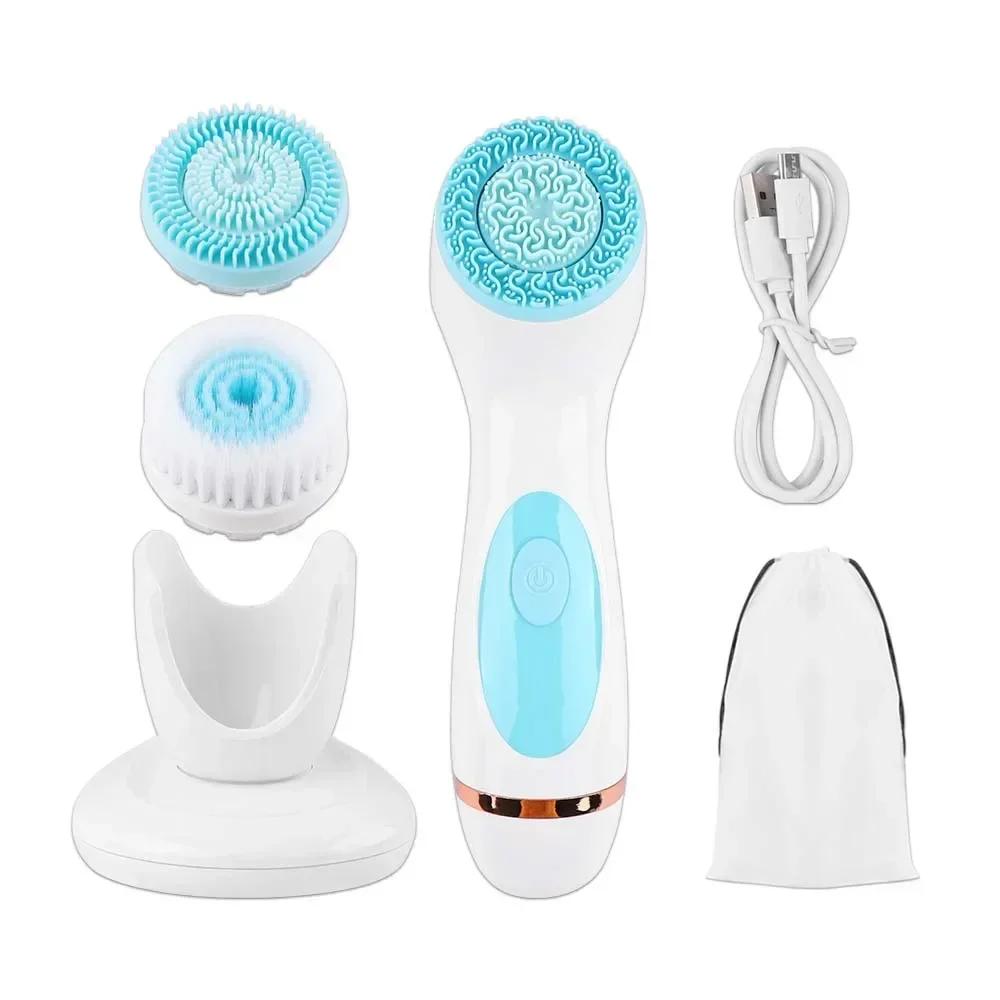 3 In 1 Electric Cleansing Brush Vibrations Facial Cleaner Face Massager Sonic Rotating Cleansing Brush Face Deep Cleansing Tools
3 In 1 Electric Cleansing Brush Vibrations Facial Cleaner Face Massager Sonic Rotating Cleansing Brush Face Deep Cleansing Tools