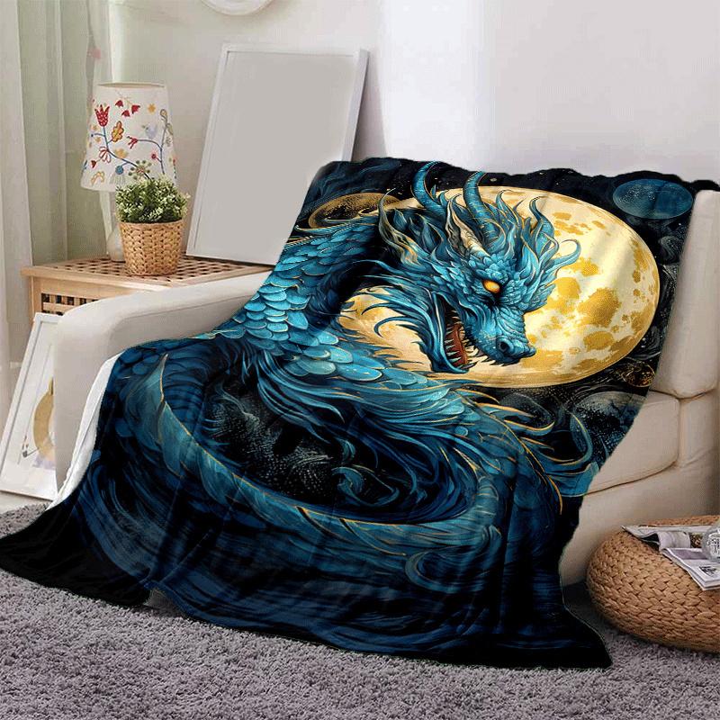 1pc Dragon Printing Lightweight Flannel Blanket, Comfortable and Warm Blanket, for Camping Sofa Bed and Couch Office, in All Seasons 130cmx150cm
1pc Dragon Printing Lightweight Flannel Blanket, Comfortable and Warm Blanket, for Camping Sofa Bed and Couch Office, in All Seasons 130cmx150cm