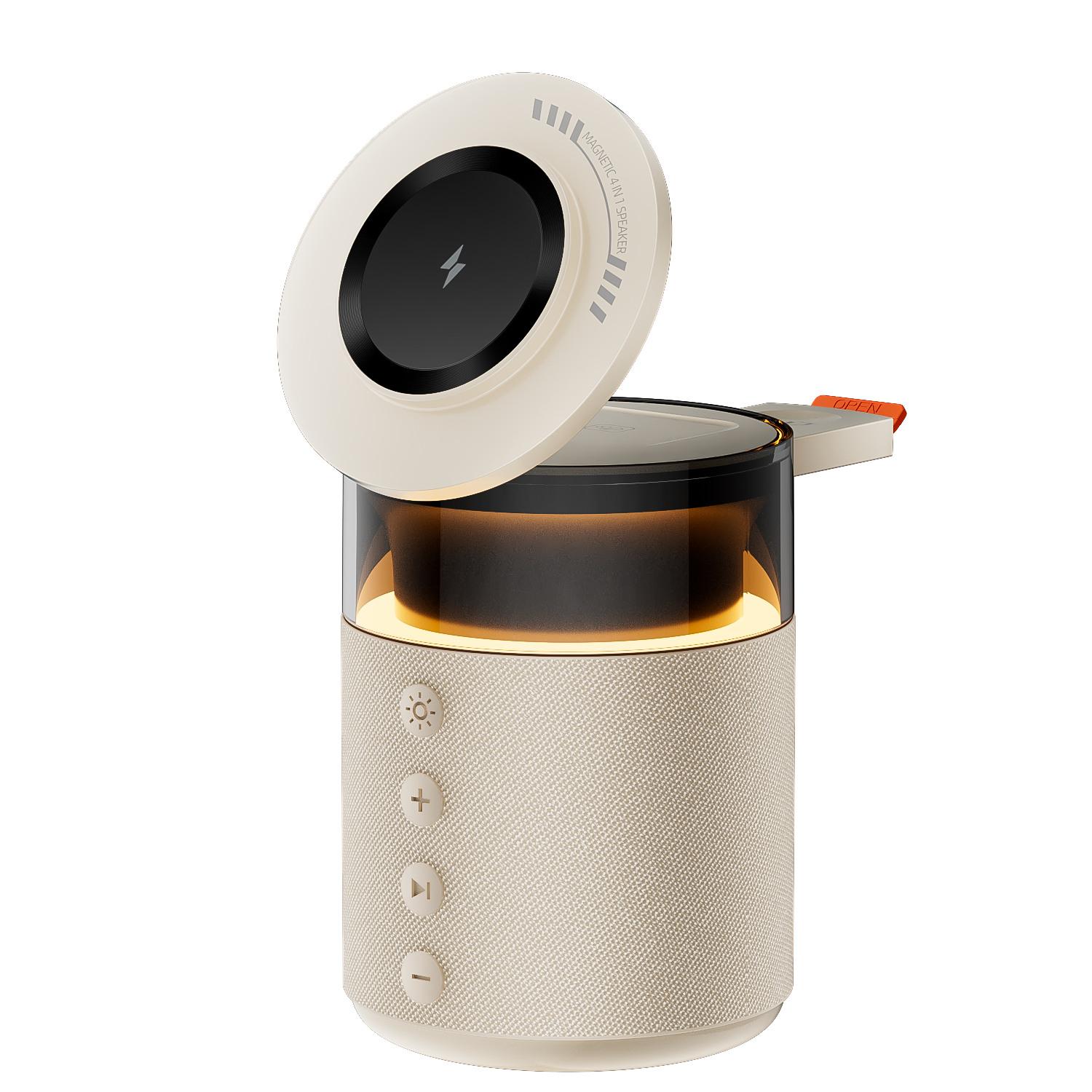 HT-554 15W Wireless Charging Magnetic Phone Stand for Mobile Phone/Earphone/Apple Watch Bluetooth-Compatible Speaker Beige
HT-554 15W Wireless Charging Magnetic Phone Stand for Mobile Phone/Earphone/Apple Watch Bluetooth-Compatible Speaker Beige
