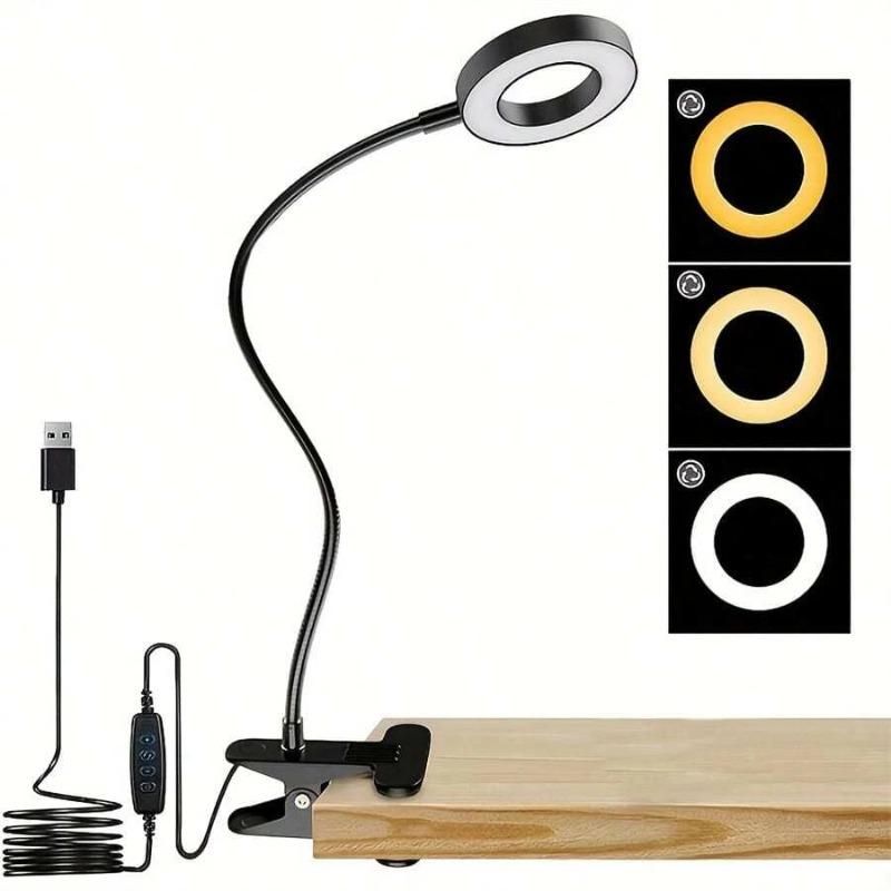 Flexible Gooseneck LED Reading Book Light with Clamp, 3 Color Temperature Circular Night Lamp for Bedside Travel Office 2 Light Colors
Flexible Gooseneck LED Reading Book Light with Clamp, 3 Color Temperature Circular Night Lamp for Bedside Travel Office 2 Light Colors