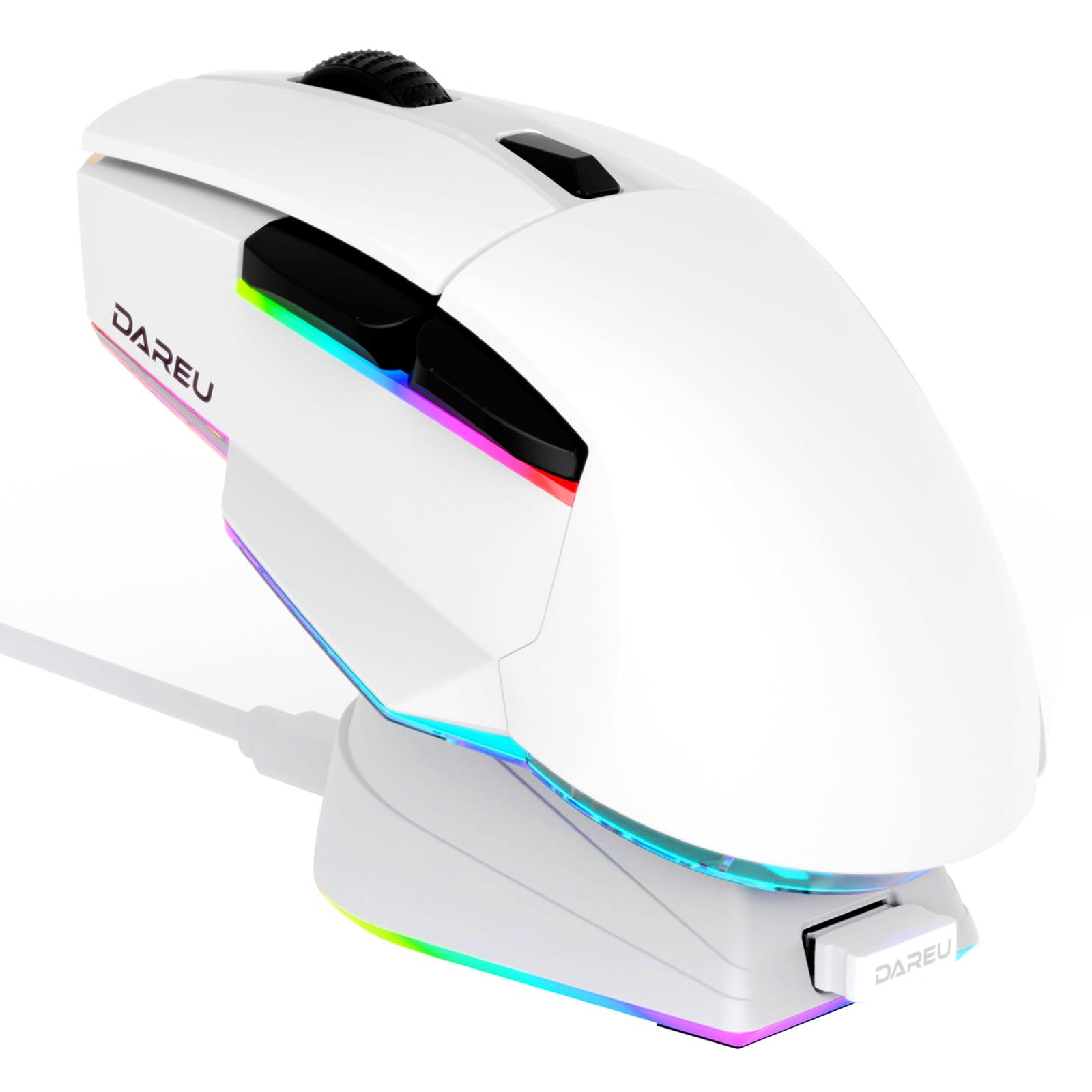 DAREU Gaming Mouse A955 Wireless RGB WhiteWhite Wireless 2.4GBluetoothWired USB Connectivity Includes Charging Stand 12000DPI KBS2.0 Programmable
DAREU Gaming Mouse A955 Wireless RGB WhiteWhite Wireless 2.4GBluetoothWired USB Connectivity Includes Charging Stand 12000DPI KBS2.0 Programmable