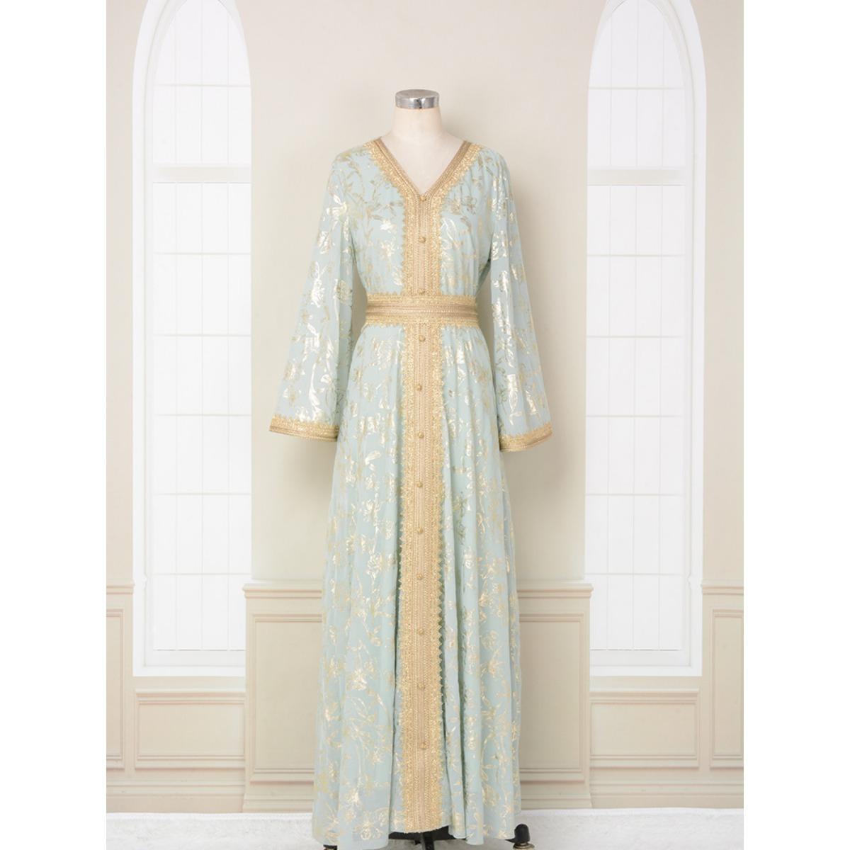 Fashion Ethnic Print Bronzing Abaya Dress Muslim Women Evening Gown Middle East Dubai Dubai Long Dress For Muslim Female XXL світло-зелений колір
Fashion Ethnic Print Bronzing Abaya Dress Muslim Women Evening Gown Middle East Dubai Dubai Long Dress For Muslim Female XXL світло-зелений колір