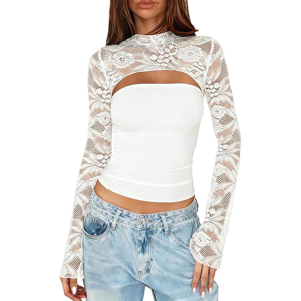 Women’s Lace Long Sleeve Going Out Top Sexy Cut Out Y2K Crew Neck Club Party Night Out Tops Mesh Lace Blouse Shirt 2XL білий
Women’s Lace Long Sleeve Going Out Top Sexy Cut Out Y2K Crew Neck Club Party Night Out Tops Mesh Lace Blouse Shirt 2XL білий