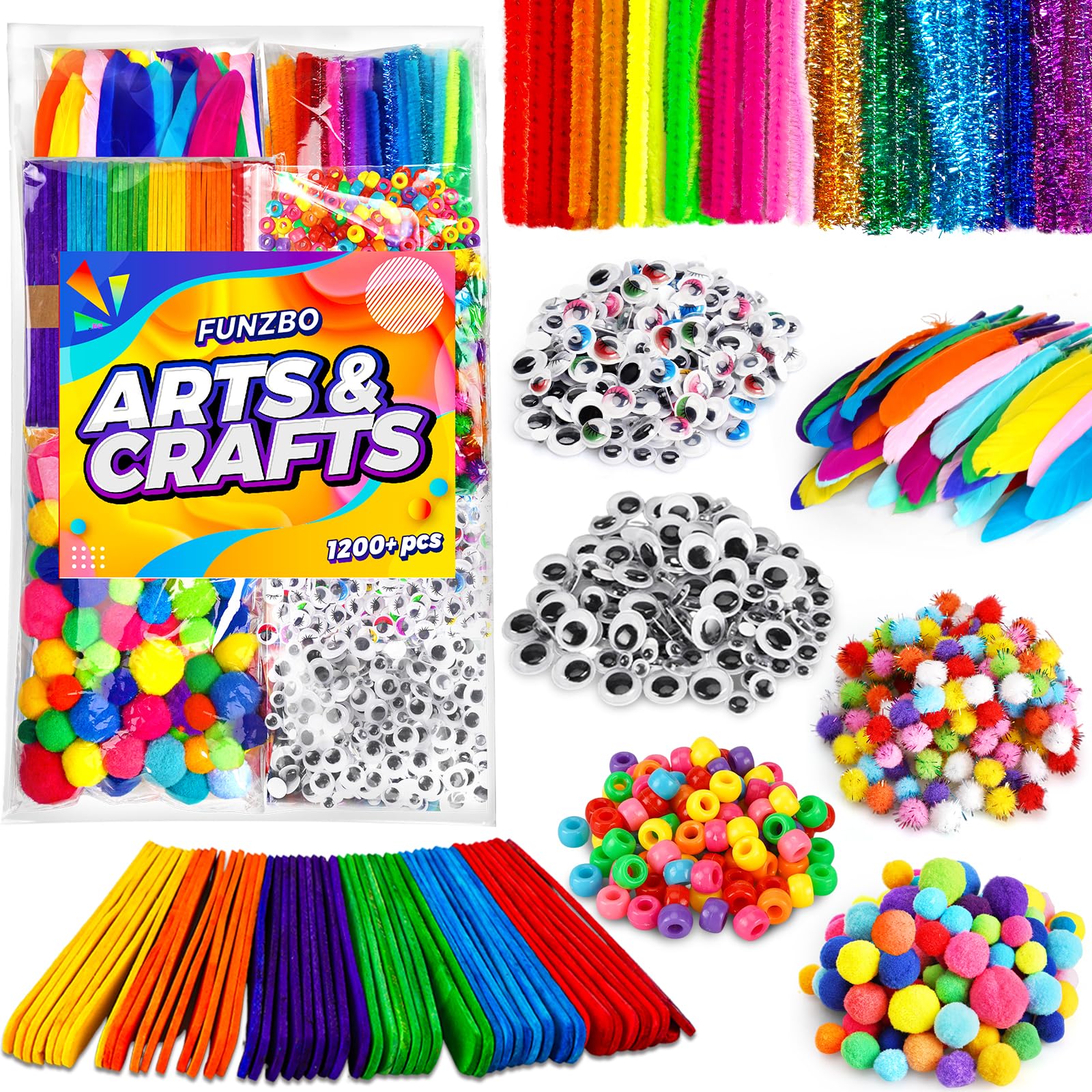 FunzBo Kids Art and Craft Supplies for Ages 4, 5, 6, 7, 8, and 9. All-in-One DIY Kids Craft Collage Art Set.
FunzBo Kids Art and Craft Supplies for Ages 4, 5, 6, 7, 8, and 9. All-in-One DIY Kids Craft Collage Art Set.