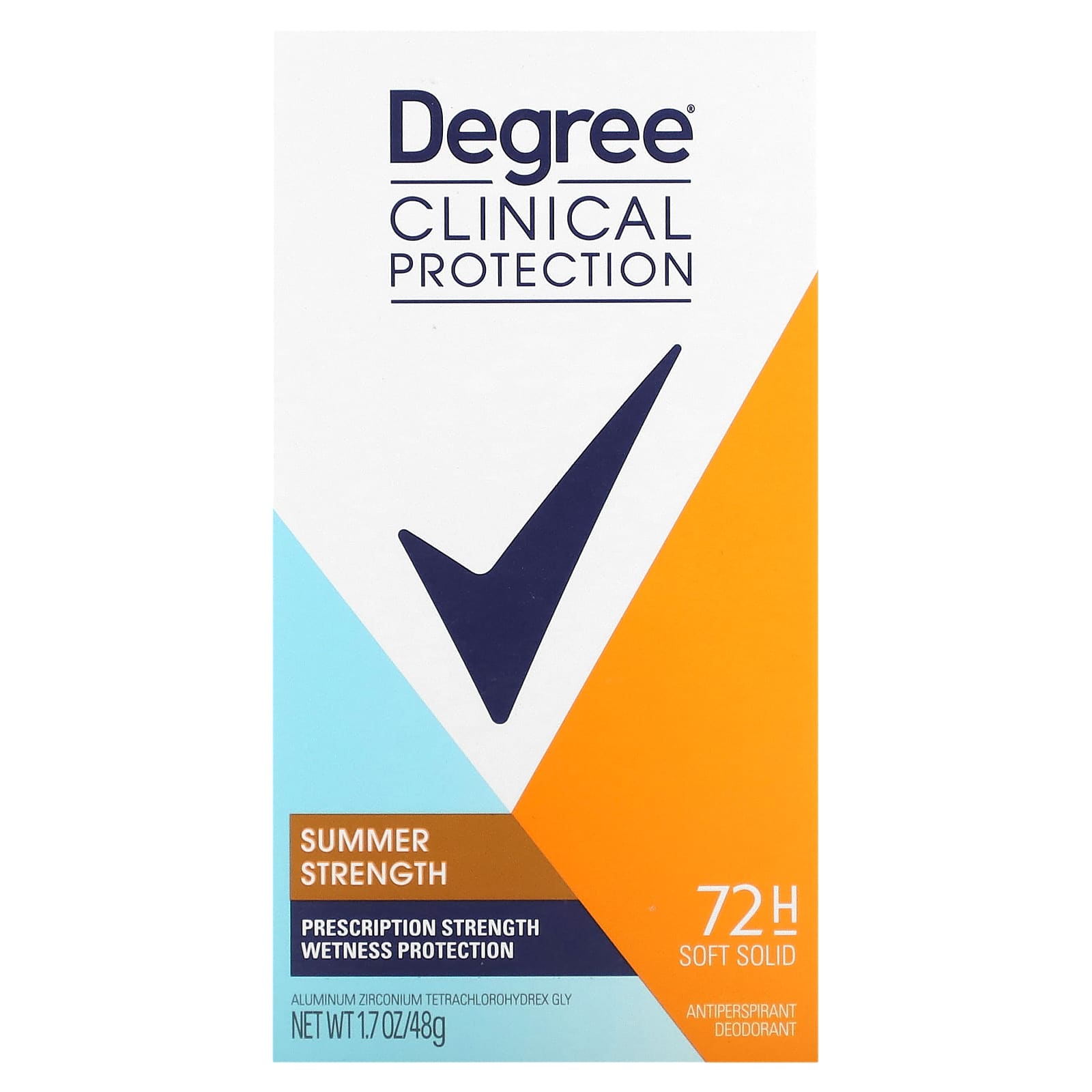 Degree, для женщин, Clinical Protection, MotionSense, Summer Strength, дезодорант-антиперспирант, 1,7 унции (48 г)
Degree, для женщин, Clinical Protection, MotionSense, Summer Strength, дезодорант-антиперспирант, 1,7 унции (48 г)