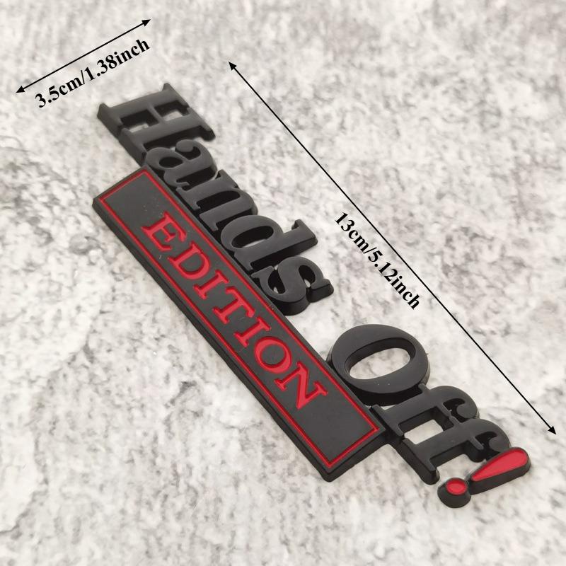 High-quality Modification 3D Metal Car Stickers Personalized Hands Off EDITION Scratch Cover DIY Decorative Car Accessories
High-quality Modification 3D Metal Car Stickers Personalized Hands Off EDITION Scratch Cover DIY Decorative Car Accessories