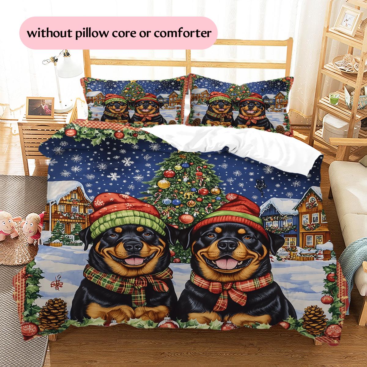 Christmas Rottweiler Pattern Bedding Home Decoration Birthday Gift (1 * duvet cover + 2 * pillowcase, without core) 135x200cm
Christmas Rottweiler Pattern Bedding Home Decoration Birthday Gift (1 * duvet cover + 2 * pillowcase, without core) 135x200cm