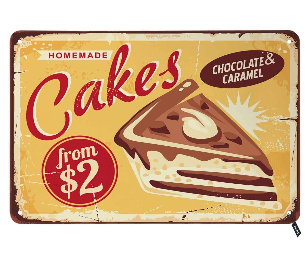 Swono Homemade Cakes Tin SignsChocolate and Caramel Sweets and Desserts Vintage Metal Tin Sign For Men WomenWall Decor for Bar 20x30cm(7.8x11.8inch)
Swono Homemade Cakes Tin SignsChocolate and Caramel Sweets and Desserts Vintage Metal Tin Sign For Men WomenWall Decor for Bar 20x30cm(7.8x11.8inch)