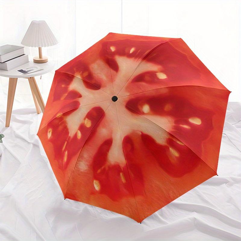 1pc Tomato Slice Automatic Open 8-Rib Windproof Umbrella, Travel & Commuting, Suitable for All Seasons
1pc Tomato Slice Automatic Open 8-Rib Windproof Umbrella, Travel & Commuting, Suitable for All Seasons