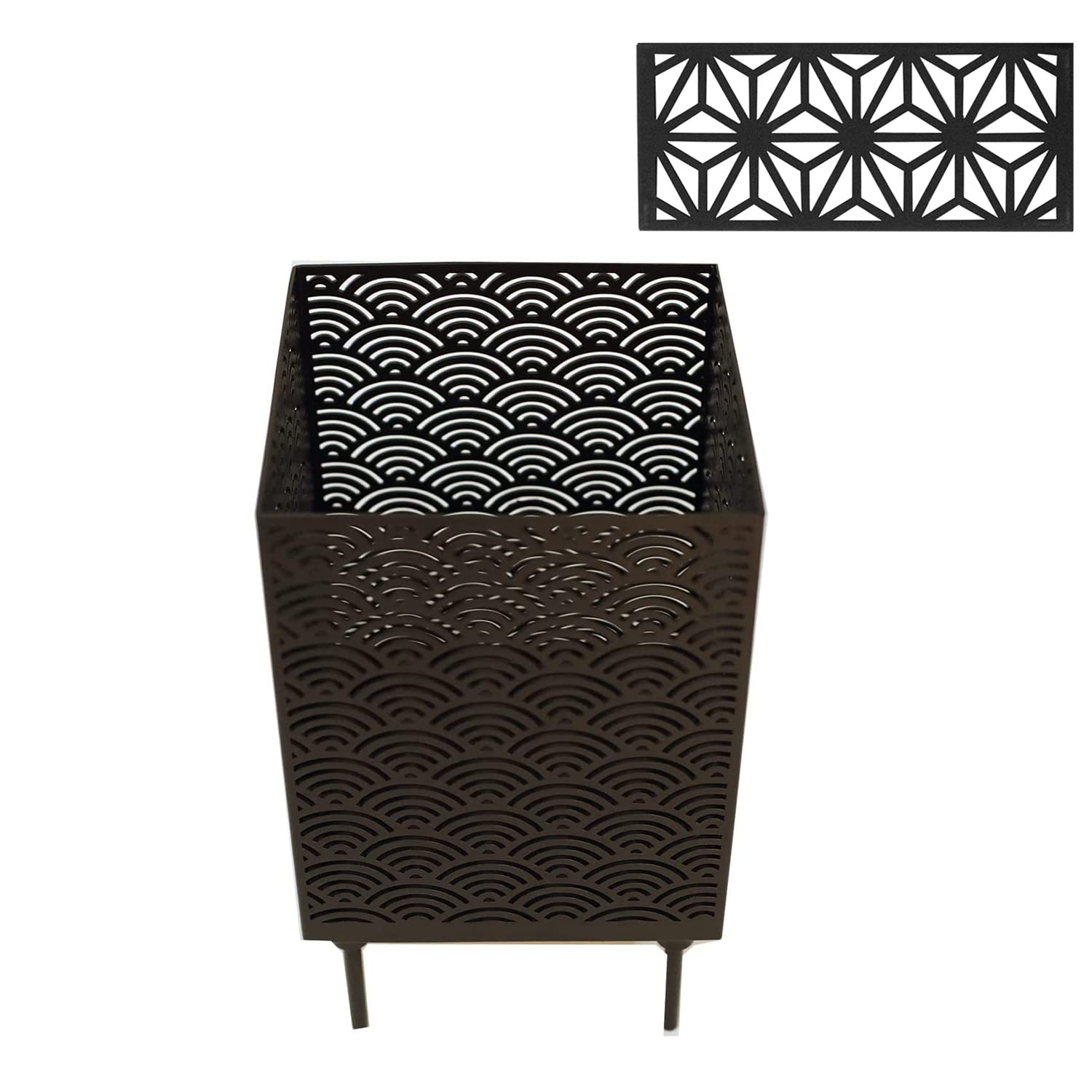 Japanese Pattern Fire set including the fire rectangular top and storage bag S more (S more) Four-Sided Pit 3-piece pit, plate, (Seigaiha pattern)
Japanese Pattern Fire set including the fire rectangular top and storage bag S more (S more) Four-Sided Pit 3-piece pit, plate, (Seigaiha pattern)
