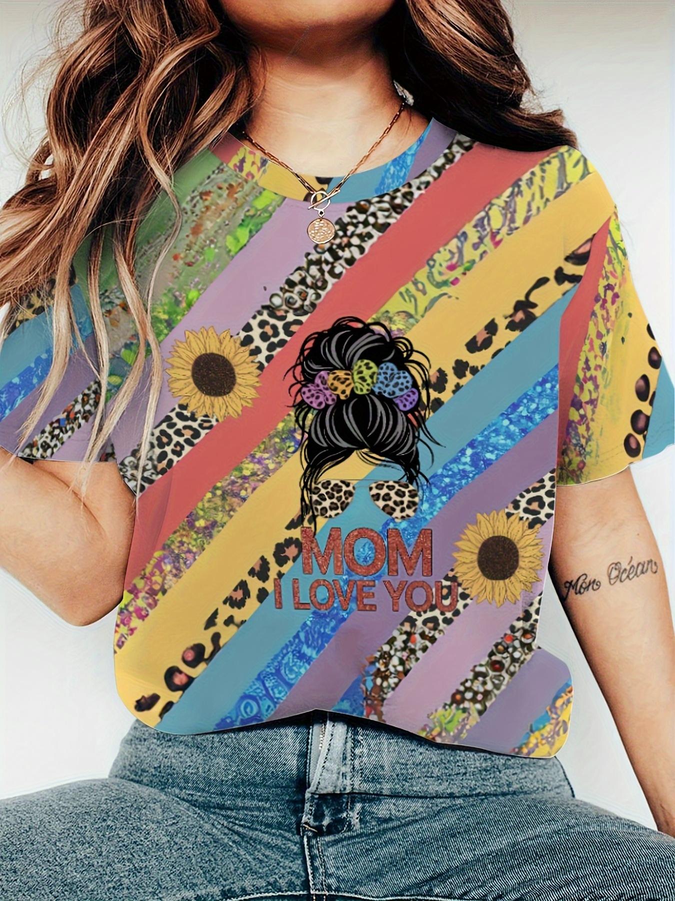 A Colorful Floral T-Shirt Featuring a Leopard Print And The Phrase ;Mom I Love You; - Made from Soft. Breathable Material. This Short-Sleeved. Round-N M дубильная кора
A Colorful Floral T-Shirt Featuring a Leopard Print And The Phrase ;Mom I Love You; - Made from Soft. Breathable Material. This Short-Sleeved. Round-N M дубильная кора
