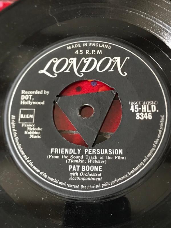 7inch Record PAT BOONE Friendly Persuasion Chains Of Lov 45HLD8346 London Records UK Soundtracks Musicals Used
7inch Record PAT BOONE Friendly Persuasion Chains Of Lov 45HLD8346 London Records UK Soundtracks Musicals Used