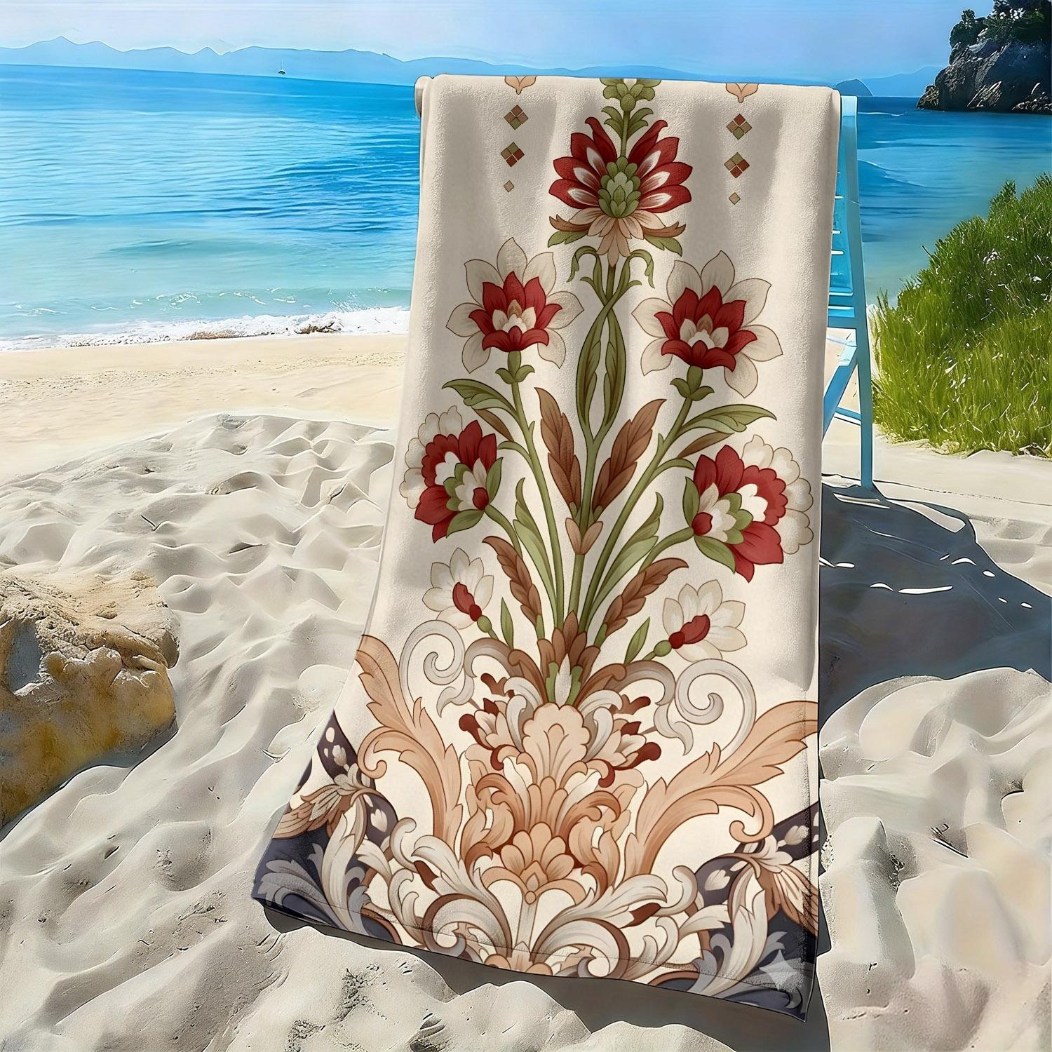 Baroque-style floral theme polyester microfiber beach towel is highly absorbent, suitable for swimming and beach outings W30*H60(CM)
Baroque-style floral theme polyester microfiber beach towel is highly absorbent, suitable for swimming and beach outings W30*H60(CM)