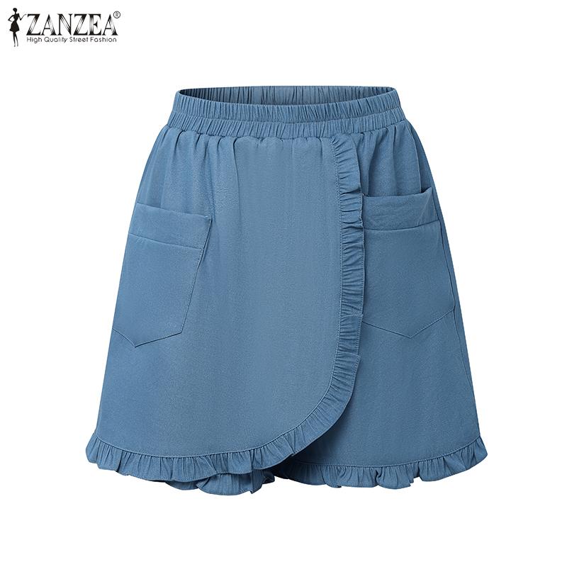ZANZEA Summer Women Elastic Waist Ruffled Layers Solid Color Casual Shorts Mini Pants S синій
ZANZEA Summer Women Elastic Waist Ruffled Layers Solid Color Casual Shorts Mini Pants S синій