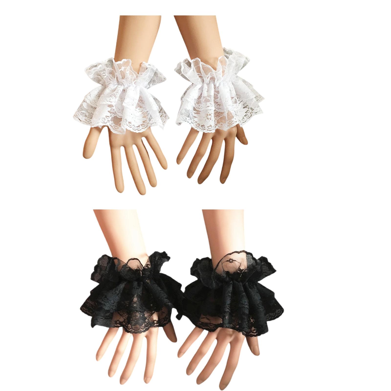 Elastic Lace Wrist Sleeves For Sun Protection Breathable Comfortable Unisex Design White Black Color Choices 1
Elastic Lace Wrist Sleeves For Sun Protection Breathable Comfortable Unisex Design White Black Color Choices 1