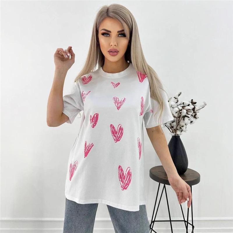 Heart Print Cartoon Oversized Short-Sleeve Shirt - Trendy, Cute, Age-Reducing Casual Style L
Heart Print Cartoon Oversized Short-Sleeve Shirt - Trendy, Cute, Age-Reducing Casual Style L