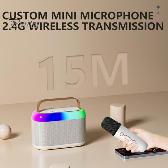 Мини-караоке-машина с микрофонами, RGB-подсветка, беспроводная передача, перезаряжаемые микрофоны с поддержкой Bluetooth, игрушка для караоке белый
Мини-караоке-машина с микрофонами, RGB-подсветка, беспроводная передача, перезаряжаемые микрофоны с поддержкой Bluetooth, игрушка для караоке белый