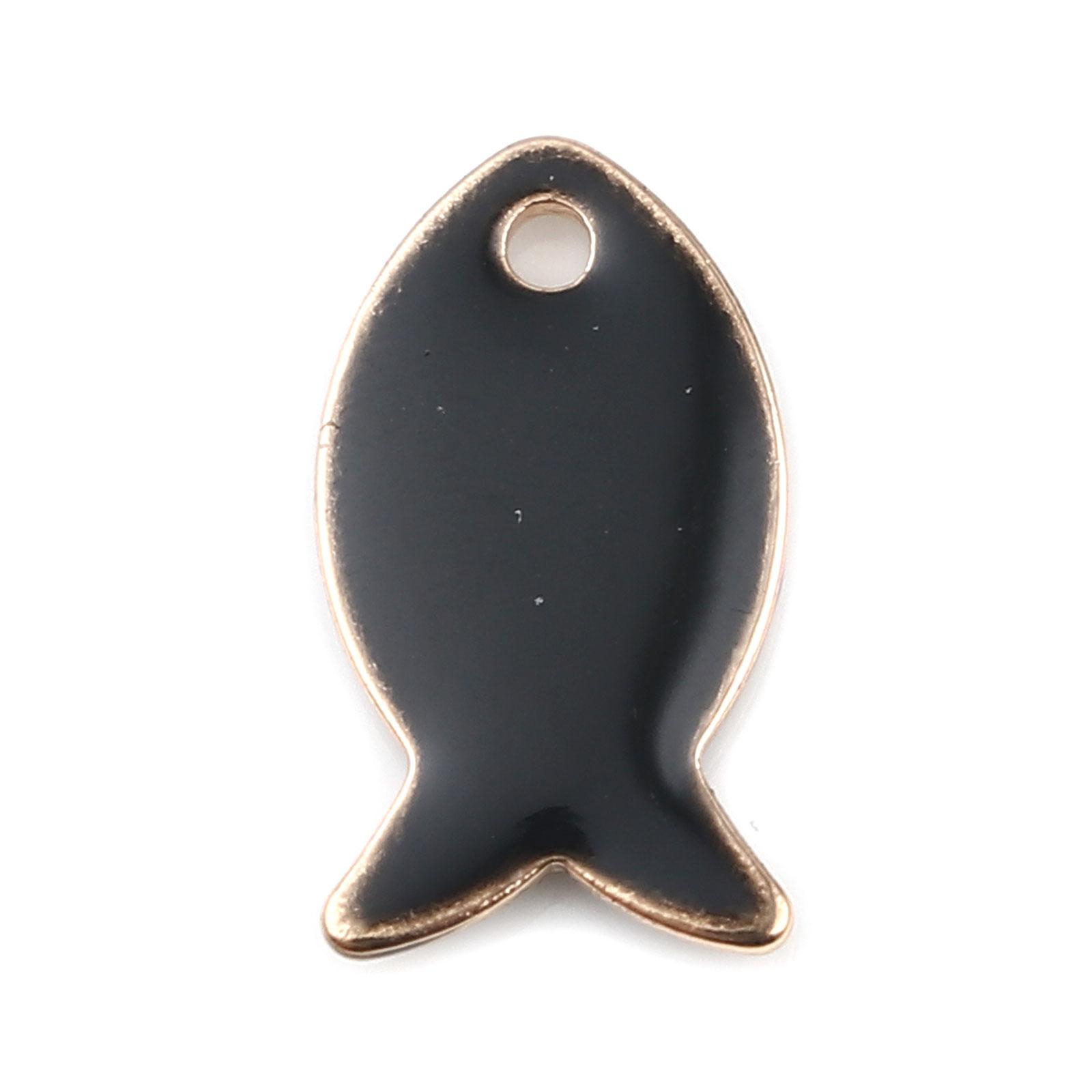 10 PCs Copper Double-sided Enamel Fish Charms Pendants Sequins Charms Gold Plated Ocean Charms for DIY Jewelry Making 14x8mm чёрный
10 PCs Copper Double-sided Enamel Fish Charms Pendants Sequins Charms Gold Plated Ocean Charms for DIY Jewelry Making 14x8mm чёрный