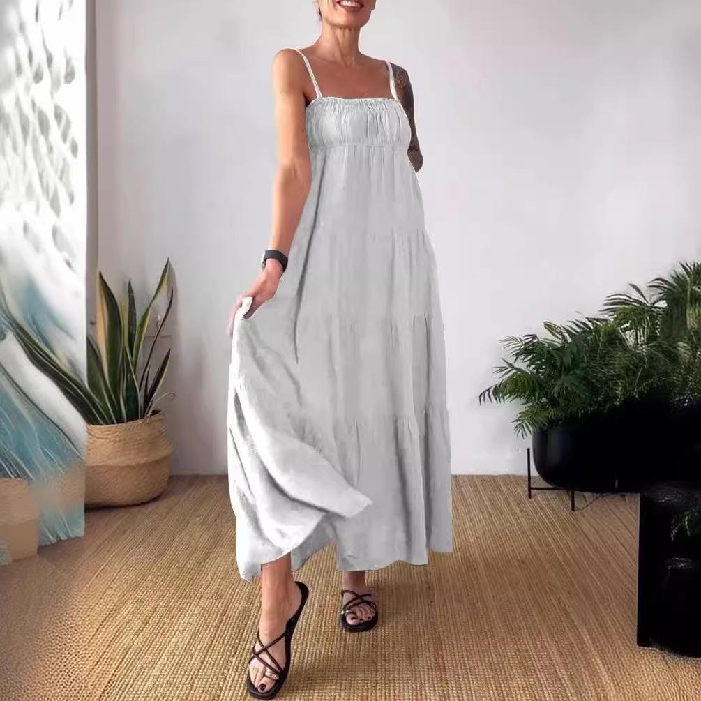 Women s Summer Solid Color Casual Chest-wrapped Pleated Suspender Dress 5XL білий
Women s Summer Solid Color Casual Chest-wrapped Pleated Suspender Dress 5XL білий