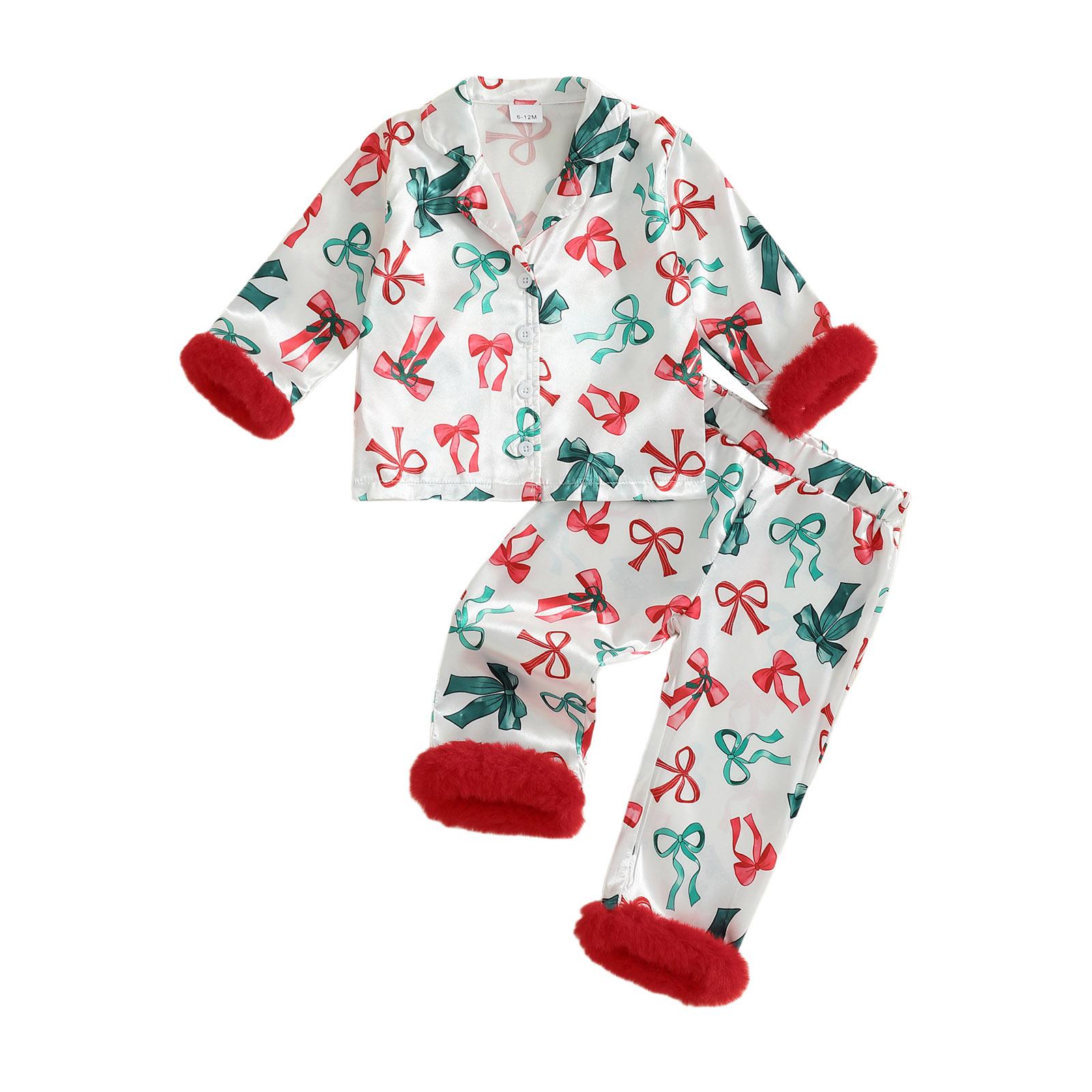 Baby Girl 2Pcs Christmas Pajamas Long Sleeve Bow Print Fur Cuff Shirt Pants Set Toddler Sleepwear 6-12M красный
Baby Girl 2Pcs Christmas Pajamas Long Sleeve Bow Print Fur Cuff Shirt Pants Set Toddler Sleepwear 6-12M красный