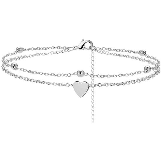 Delicate Anklet Adjustable Portable Double Layer Love Heart Women Feet Chain for Home срібний
Delicate Anklet Adjustable Portable Double Layer Love Heart Women Feet Chain for Home срібний