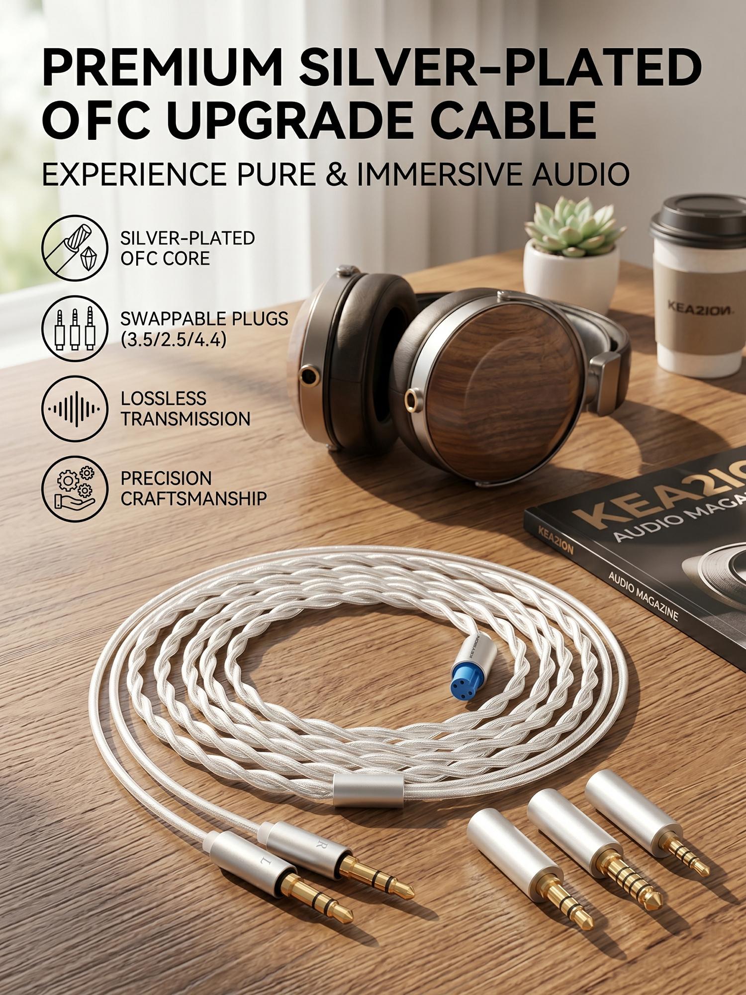KEYSION HIFI Headphone Cable 3-in-1 3.5/2.5/4.4mm 1 to 2 jack dual 3.5mm OFC Silver Plated Replacement Cable for HIFIMAN SONY DENON
KEYSION HIFI Headphone Cable 3-in-1 3.5/2.5/4.4mm 1 to 2 jack dual 3.5mm OFC Silver Plated Replacement Cable for HIFIMAN SONY DENON