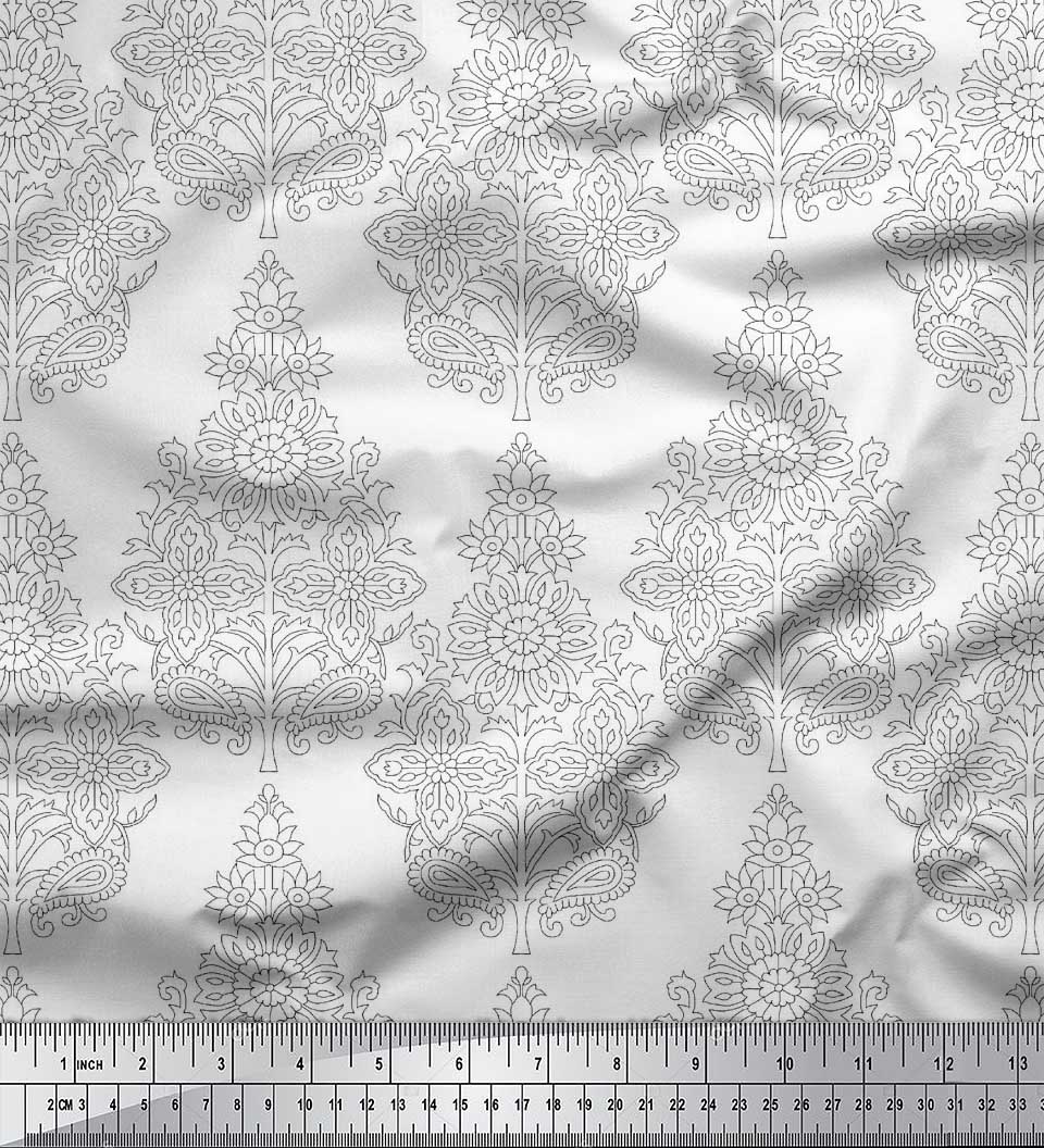 Тканина Soimoi Japan Crepe Satin Leaves & Floral Block Print Швейна тканина метр 42 дюйма 42 Inch Wide - Poly Crepe білий
Тканина Soimoi Japan Crepe Satin Leaves & Floral Block Print Швейна тканина метр 42 дюйма 42 Inch Wide - Poly Crepe білий