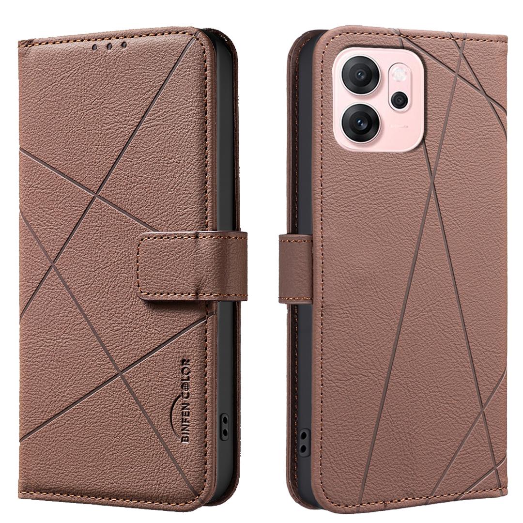 For Oppo Reno14 F 5G Case BINFEN COLOR BF35 Geometry Imprinted Leather Phone Cover RFID Blocking Wallet Stand Brown
For Oppo Reno14 F 5G Case BINFEN COLOR BF35 Geometry Imprinted Leather Phone Cover RFID Blocking Wallet Stand Brown