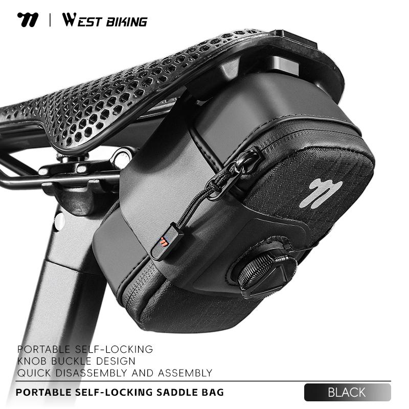 WEST BIKING Bicycle Saddle Bag 0.2L Knob Self Locking Tail Bag Portable Cycling Tool Bag Waterproof Bike Bag Bike Accessories 0.2L(12x8x4.5cm) чорний
WEST BIKING Bicycle Saddle Bag 0.2L Knob Self Locking Tail Bag Portable Cycling Tool Bag Waterproof Bike Bag Bike Accessories 0.2L(12x8x4.5cm) чорний