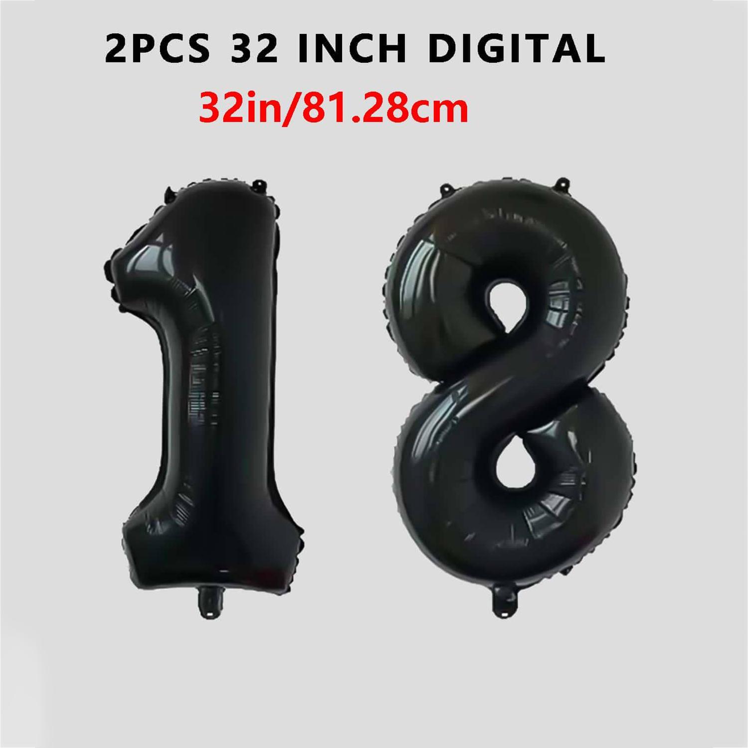 32-дюймова цифрова повітряна куля, 18-річна повітряна куля, повітряна куля з алюмінієвої плівки, річниця до дня народження, повітряна куля для святкових прикрас чорний
32-дюймова цифрова повітряна куля, 18-річна повітряна куля, повітряна куля з алюмінієвої плівки, річниця до дня народження, повітряна куля для святкових прикрас чорний