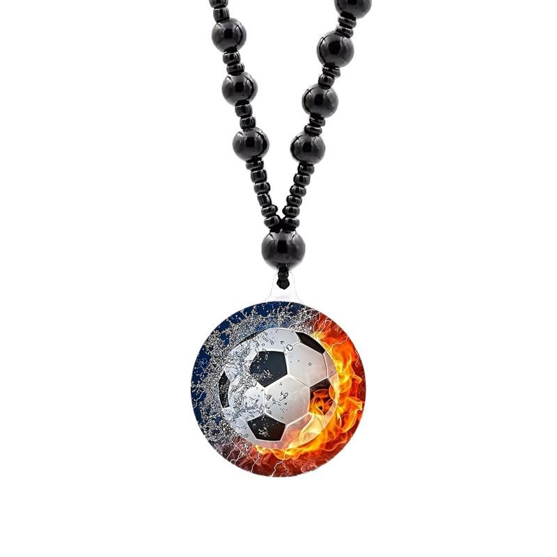 Double-Sided Football Pendant Necklace – Handcrafted Glass Charm with Abstract Soccer Design, Sporty Beaded Chain for Men & Women
Double-Sided Football Pendant Necklace – Handcrafted Glass Charm with Abstract Soccer Design, Sporty Beaded Chain for Men & Women