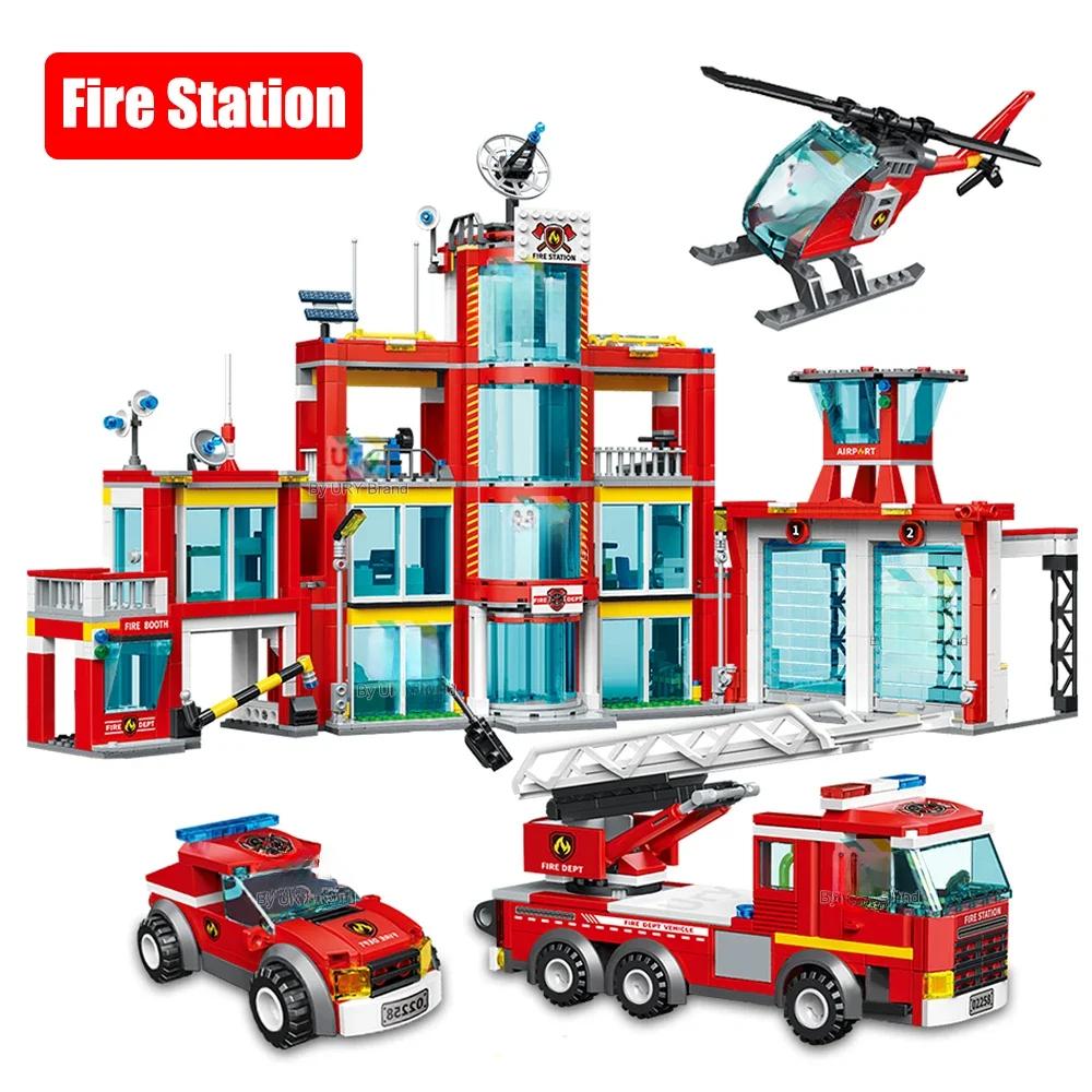 City Fire Station Ladder Truck Helicopter Car Rescue Boat Firefighter Figure Aircraft Model Moc Building Blocks Toy for Boy Gift
City Fire Station Ladder Truck Helicopter Car Rescue Boat Firefighter Figure Aircraft Model Moc Building Blocks Toy for Boy Gift