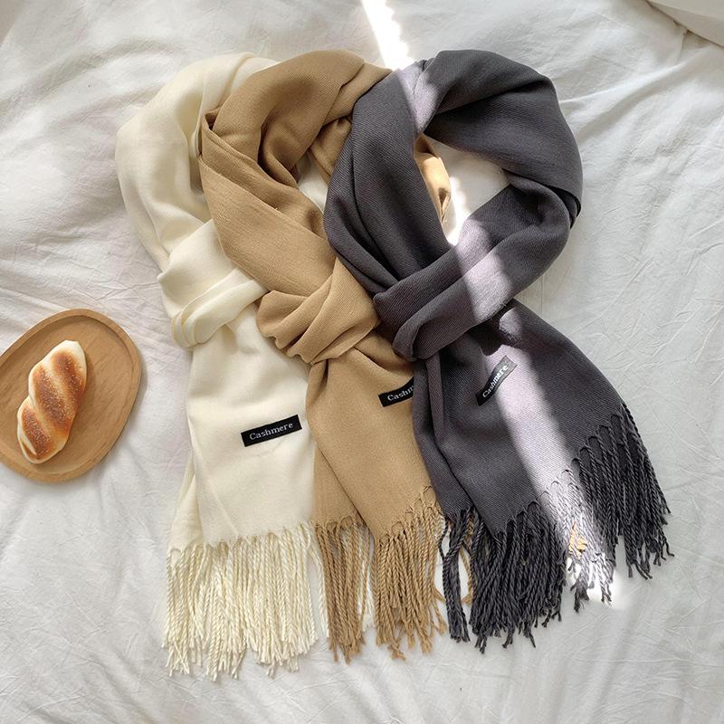 Faux Cashmere Winter Scarf Women Solid Color Shawl Wrap Soft Texture Knit Polyester Fringe Design Elegant Style Multi Colors 200*70cm темно-сірий колір
Faux Cashmere Winter Scarf Women Solid Color Shawl Wrap Soft Texture Knit Polyester Fringe Design Elegant Style Multi Colors 200*70cm темно-сірий колір